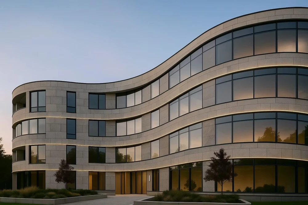 نمای شیشه ای ساختمان