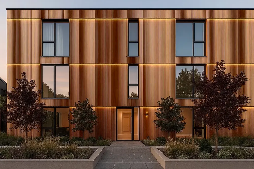 نمای چوبی ساختمان