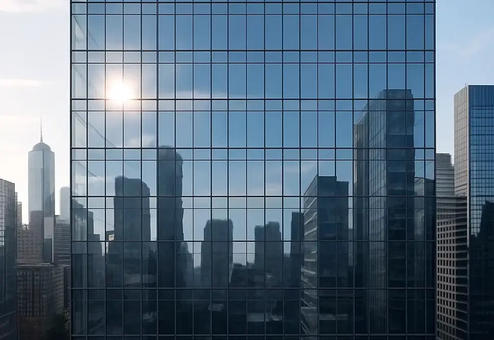 نمای شیشه ای ساختمان