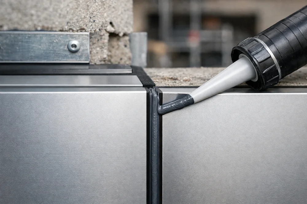 نمونه اجرای صحیح درز انبساط در نمای کامپوزیت ساختمان