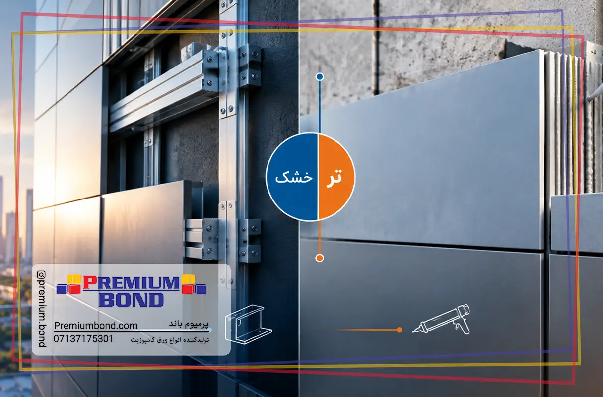 مقایسه اجرای خشک و تر نمای کامپوزیت